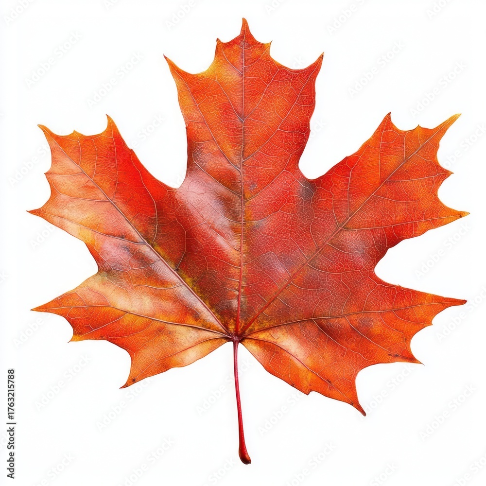 Fototapeta premium Real maple Autumn leaf autumn red autumn leaf.