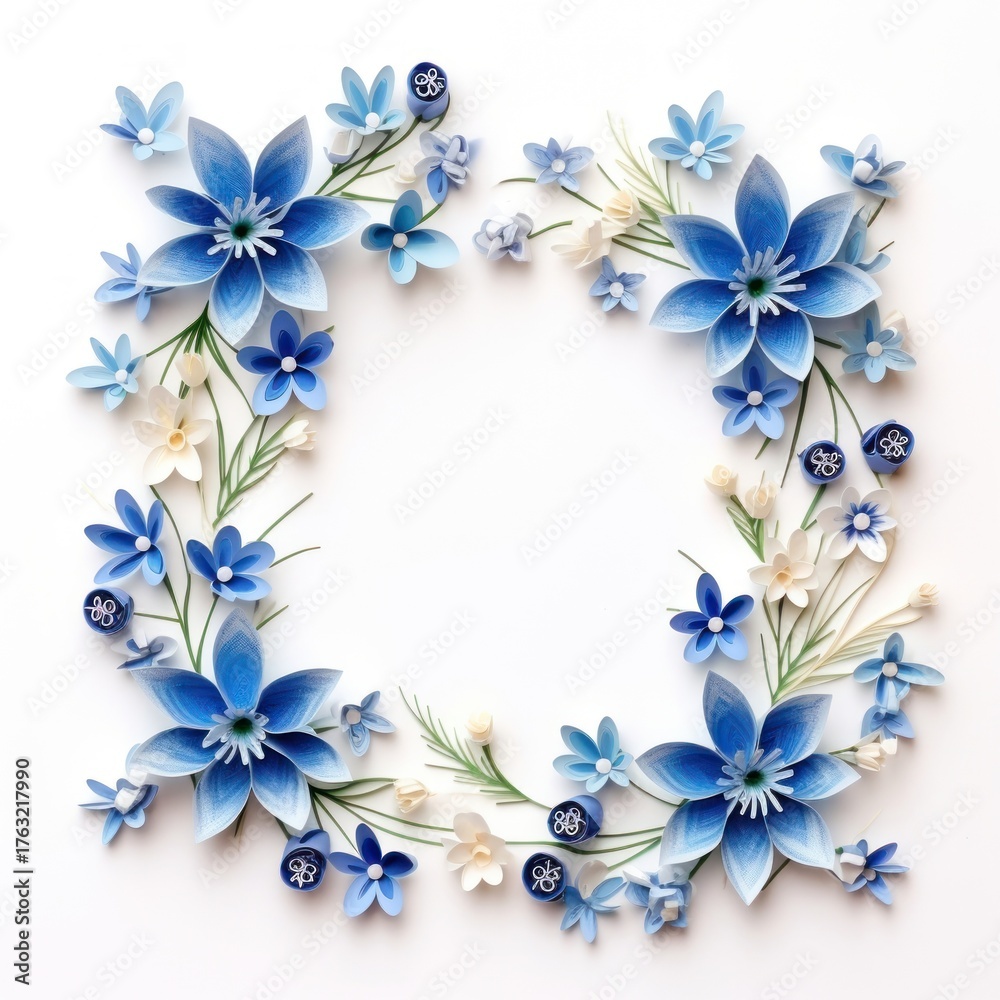 Obraz premium Bluebell flower jewelry pattern.