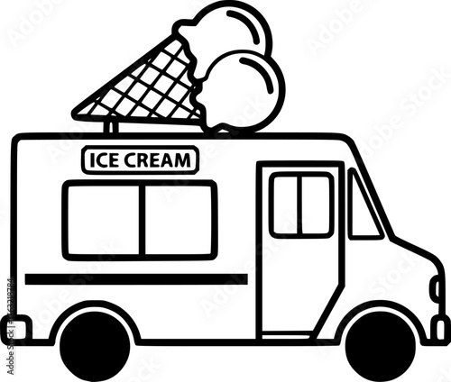 Ice cream truck serving refreshing ice cream cones and frozen desserts
