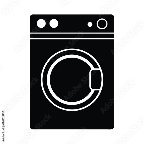 Flat Style Washing Machine Laundry Icon