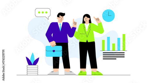 Freelancer Submitting Project Milestones to Client Flat Vector Illustration