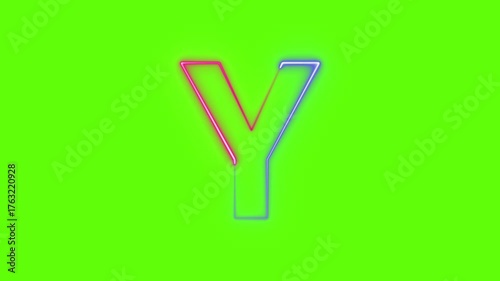 alphabet capital Z neon light with background greenscreen