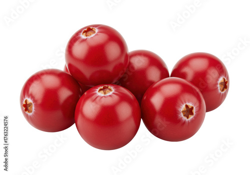 Isolated pile of vibrant red cranberries ready for cooking and baking, a seasonal favorite