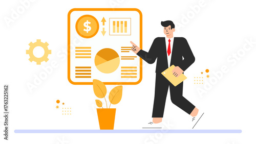 Financial Growth and Investment Planning Flat Vector Illustration