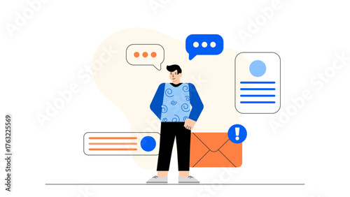 Email Marketing and Lead Generation Illustration Flat Vector Illustration