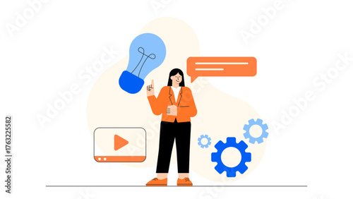 Flat Design Innovation and Creative Idea Concept Flat Vector Illustration