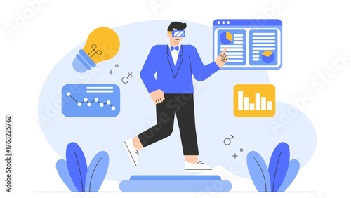 Business Digital Transformation Concept Flat Vector Illustration