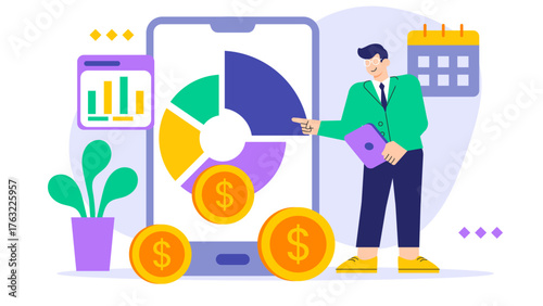 Business Budget Planning and Analysis Flat Vector Illustration
