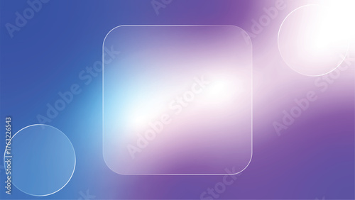 Blurred Blue and Purple Glassmorphism Template for Modern UI Designs and Interfaces, Clean glassmorphism style background design with vibrant blue and purple hues for modern abstract backgrounds. Abst