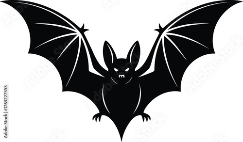 Angry Bat Silhouette Wings Flapping Vampire Horror