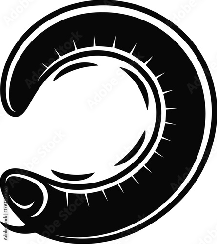 Worm Silhouette with Spikes Horror Scary Logo