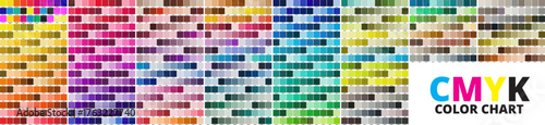 CMYK Color Chart. Color Palette. Color Template Chart for your design. Print Test Page. Color Numbers or Names. CMYK Pantone. Vector color palette - 07.eps