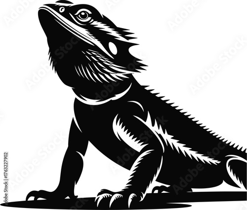 Bearded Dragon Silhouette Vector Graphic Art