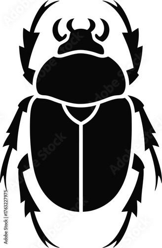 Beetle Silhouette Graphic Vector Illustration