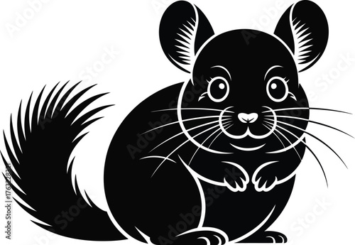 Chinchilla Silhouette Small Rodent Animal Design