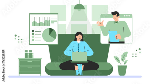 Social Media Marketing Strategy Flat Vector Illustration