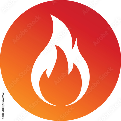 Oxidizer flame over circle variant with gradient, perfect for logos and icon designs.