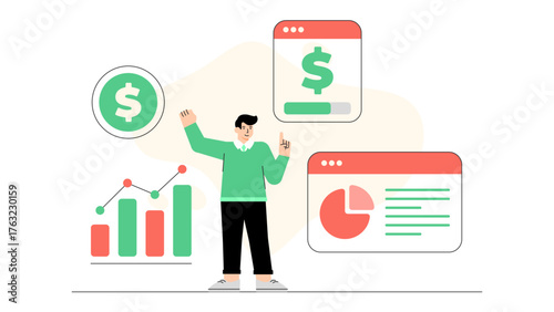 Business Investment and Capital Funding Flat Vector Illustration