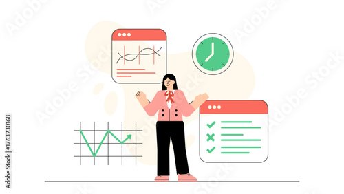 Business Risk Management and Strategy Concept Flat Vector Illustration