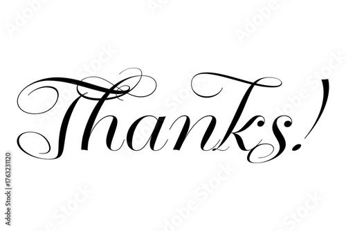 Thanks! - Thanks! message for card, presentation, business. Expressing gratitude, acknowledgment and appreciation

