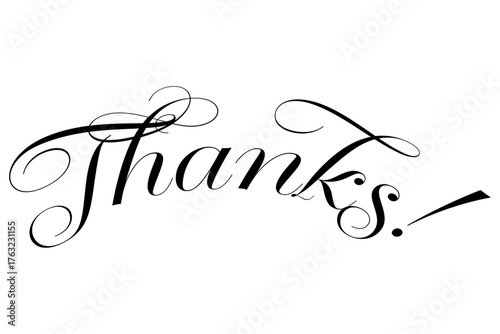 Thanks! - Thanks! message for card, presentation, business. Expressing gratitude, acknowledgment and appreciation
