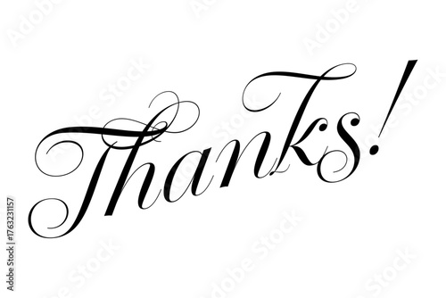 Thanks! - Thanks! message for card, presentation, business. Expressing gratitude, acknowledgment and appreciation
