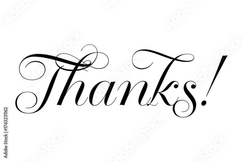 Thanks! - Thanks! message for card, presentation, business. Expressing gratitude, acknowledgment and appreciation
