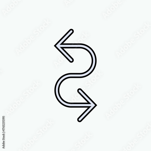 Direction Flow. Double flow, Double sided opposite direction Symbol.