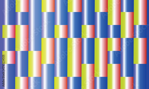 Modern abstract color block grid with vertical rectangles in bright gradient tones.