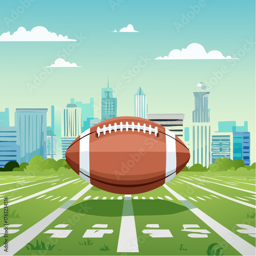 American Football. Vector illustration of game