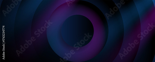 futuristic background, Abstract design of concentric circles in blue and purple tones