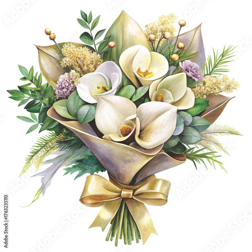 floral bouquet illustration  clean background professional designer style  high resolution