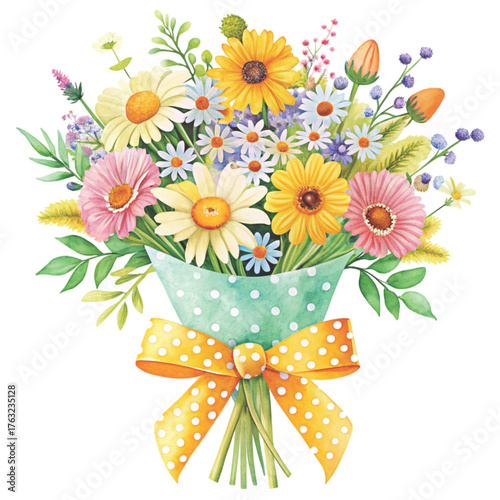 floral bouquet illustration  clean background professional designer style  high resolution
