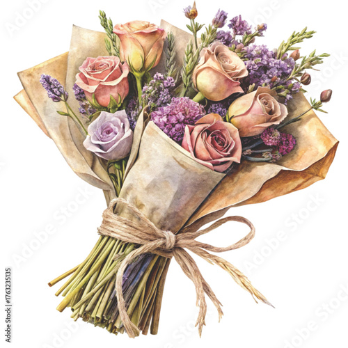 floral bouquet illustration  clean background professional designer style  high resolution