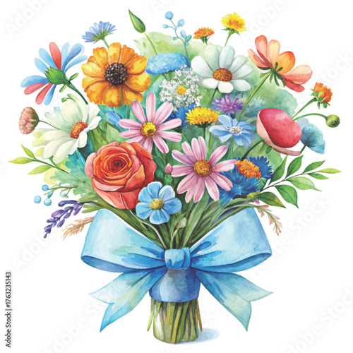 floral bouquet illustration  clean background professional designer style  high resolution