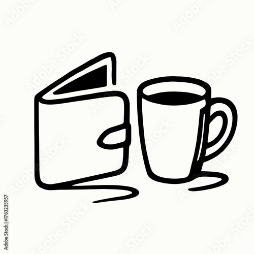 Empty wallet beside coffee mug
