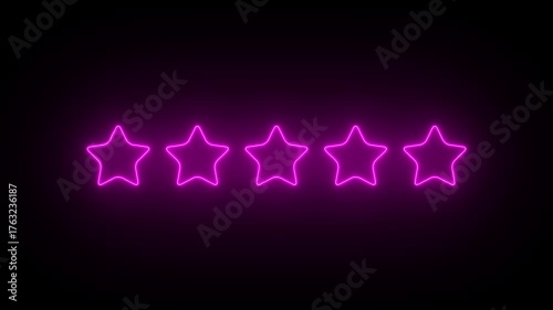 Wallpaper Mural Five blue neon stars glowing on a black background five stars blue stars Torontodigital.ca