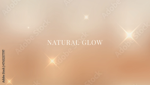 Soft beige background with glowing star light effects