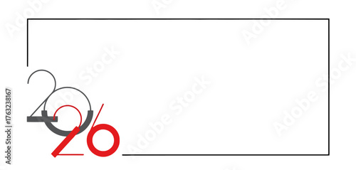 Stylized number 26 in red and grey within a rectangular frame on a white background.