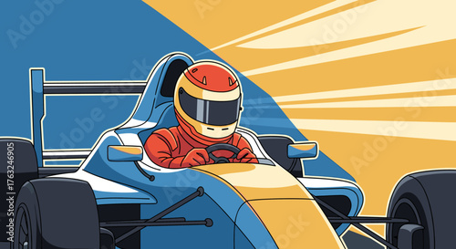 Formula One Driver Focused on Speed and Competition.