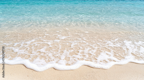 Wallpaper Mural Gentle waves lapping on sandy shore create serene beach scene Torontodigital.ca