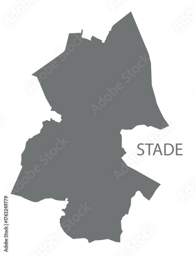 Stade city map with boroughs grey illustration silhouette shape