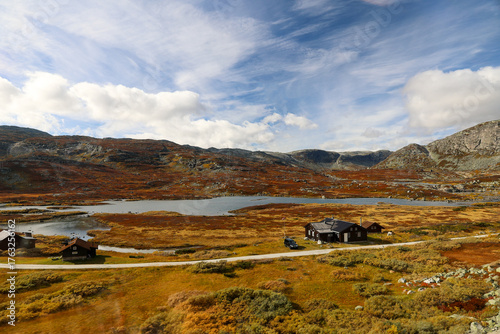 view from the train along the most scenical railway track between Oslo and Bergen