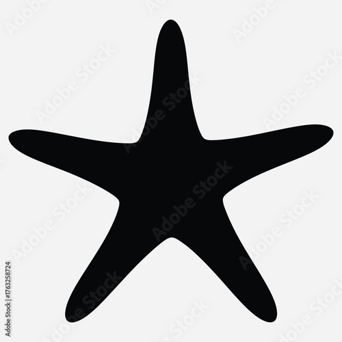 Monochromatic Starfish Ocean Creature Illustration in Black and White
