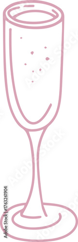 Glass with liquid on a round surface in soft pink outline
