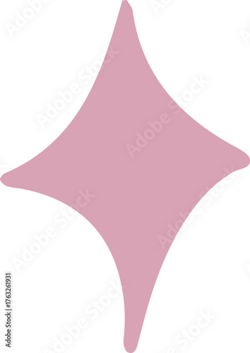 Pink star-shaped design for decoration or branding purposes
