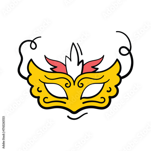 An editable icon of Party mask in trendy style, A beautiful party prop masquerade