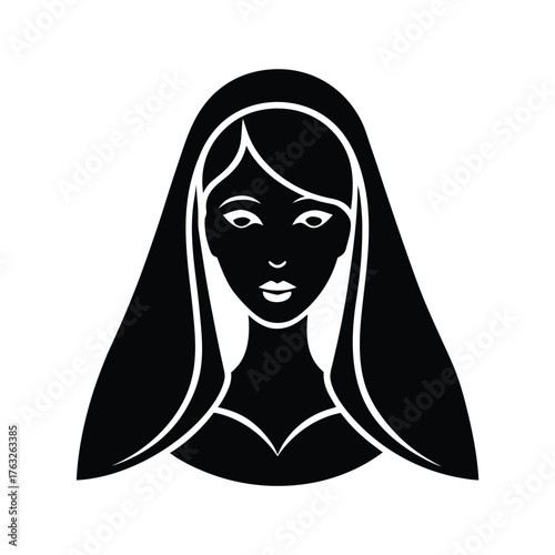 Bride Face Veil Icon Illustration