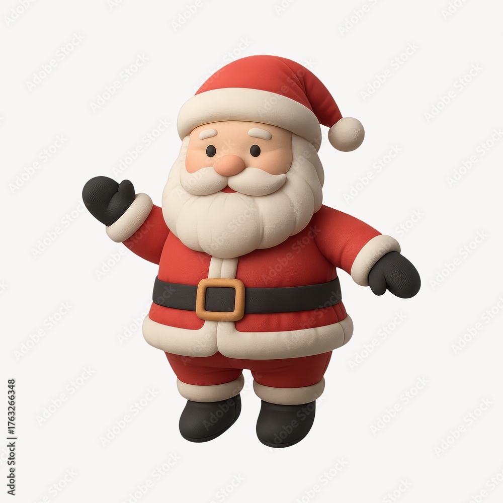 Fototapeta premium Cute 3D Santa Claus illustration.