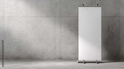 Blank roll up banner display. Template mockup.